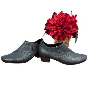 Rieker Navy Low Heel Slip-on Leather Comfort Shoe 7